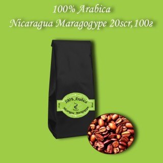Кава зернова Arabica Nicaragua Maragogupe 20scr (Арабіка Нікарагуа Марагоджип) 100г.  БЕЗКОШТОВНА ДОСТАВКА від 1кг!